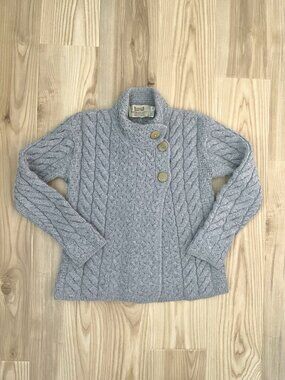 ARAN SWEATER MARKET 100% Merino Wool Fisherman Cable Knit Sweater size XS